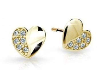 Cutie Jewellery Detské náušnice zo žltého zlata C2160-30-X-1 biela