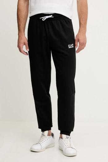 Bavlnené tepláky EA7 Emporio Armani čierna farba, jednofarebné, AF12681.7M000205