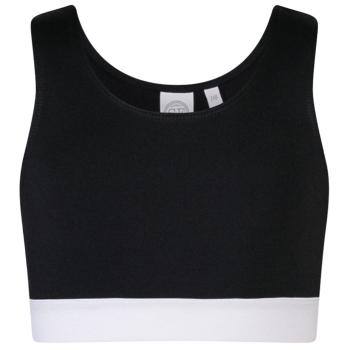 SF (Skinnifit) Dievčenský crop top s ramienkami - Čierna / biela | 5-6 rokov