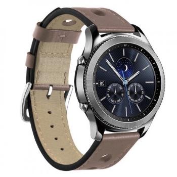 BStrap Leather Italy remienok na Garmin Vivoactive 4, khaki brown (SSG009C0506)