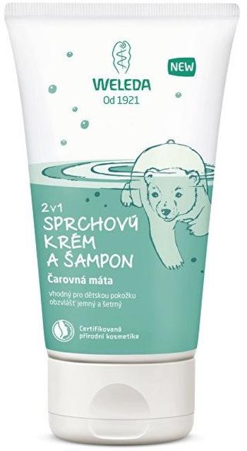 Gyerek tusfürdő WELEDA Friss menta 2 az 1-ben krémtusfürdő és sampon, 150 ml