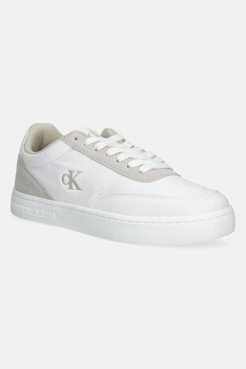 Tenisky Calvin Klein Jeans CLASSIC CUPSOLE MG CANVAS pánske, biela farba, YM0YM01218