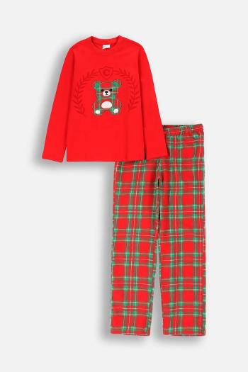 Detské bavlnené pyžamo Coccodrillo červená farba, s potlačou, PYJAMAS