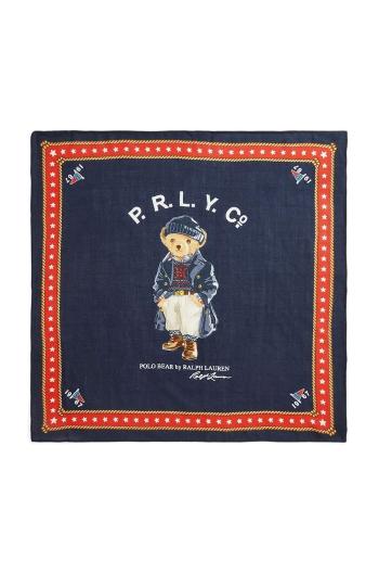 Vlnený šál Polo Ralph Lauren tmavomodrá farba, vzorovaná, 455961993