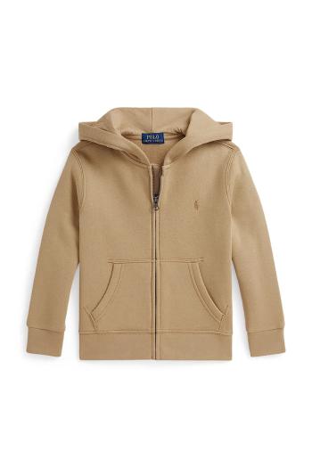 Detská mikina Polo Ralph Lauren béžová farba, s kapucňou, jednofarebná, 322799360055