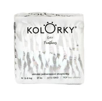 KOLORKY DAY Jednorázové eko plenky vel. M 5-8 kg 21 ks peří