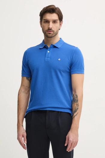Bavlnené polo tričko United Colors of Benetton ružová farba, jednofarebné, 3089J3179