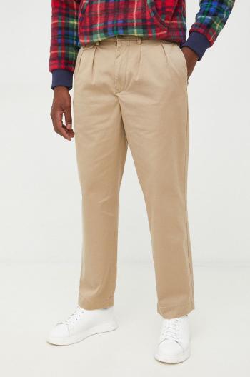 Bavlnené nohavice Polo Ralph Lauren pánske,zelená farba,strih chinos,710850209003