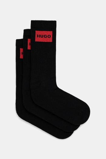 Ponožky HUGO 3-pak pánske, čierna farba, 50531515