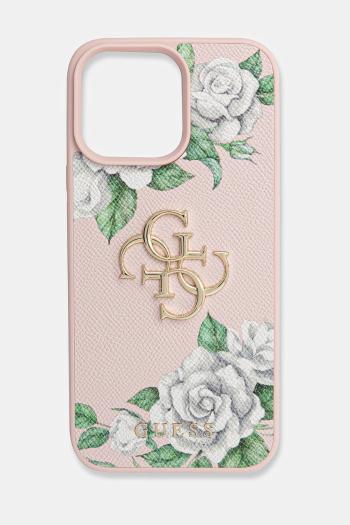 Puzdro na mobil Guess iPhone 16 Pro Max ružová farba, GUHCP16XPGROP4MP