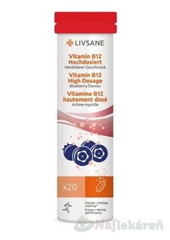 LIVSANE B12 šumivé tablety, príchuť čučoriedka 20 tbl