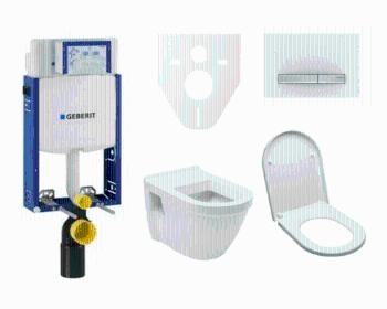 Cenovo zvýhodnený závesný WC set Geberit na zamurovanie + WC Integra vr. sedátka SIKOGE2V8