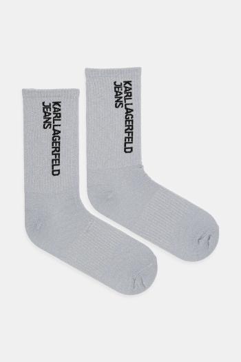 Ponožky Karl Lagerfeld Jeans 2-pak strieborná farba, A1W47153