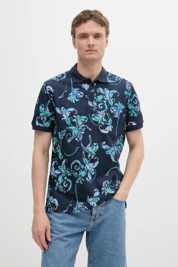 Bavlnené polo tričko Versace Jeans Couture tmavomodrá farba, vzorovaná, 78GAG6S0 JS460
