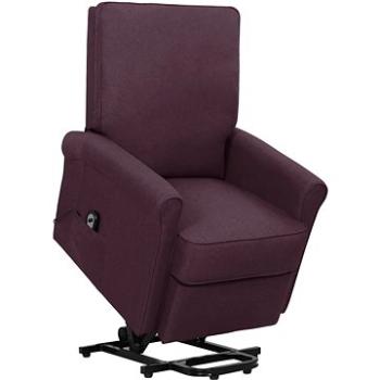 Zdvíhacie polohovacie kreslo fialové textil, 329726