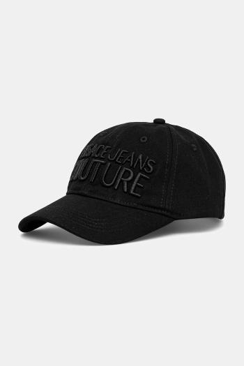 Bavlnená šiltovka Versace Jeans Couture čierna farba, s nášivkou, 78HAZK32 ZG365