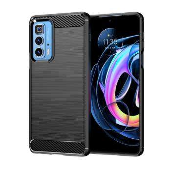 MG Carbon Case Flexible silikónový kryt na Motorola Moto Edge 20 Pro, čierny