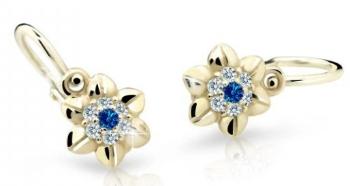 Cutie Jewellery Roztomilé detské náušnice zo žltého zlata C2202-10-X-1 modrá