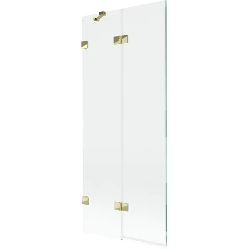 MEXEN/S - Lunar vaňová zástena 2-krídlová ľavá 80 x 150, transparent, zlatá 897-080-100-50-00-L