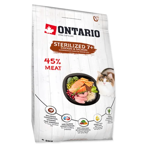ONTARIO Cat Sterilised 7+ granule pre mačky 2 kg