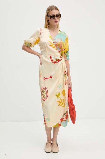 Šaty Never Fully Dressed Vienna Wrap Dress midi, áčkový strih, NFDDR1567