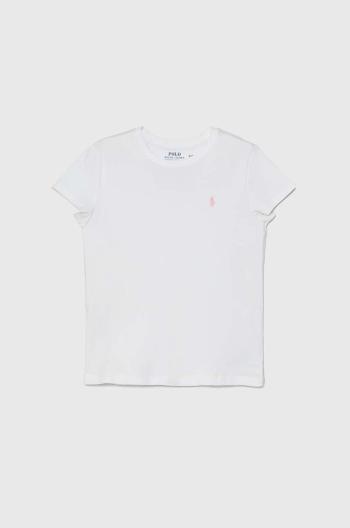 Detské bavlnené tričko Polo Ralph Lauren biela farba, 313833549064