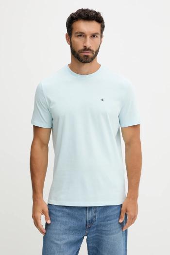 Bavlnené tričko Calvin Klein Jeans pánske, modrá farba, jednofarebné, LV04RD254G