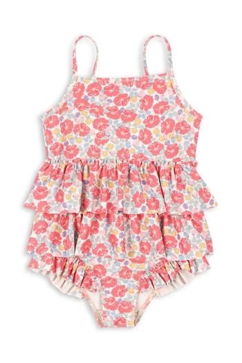 Jednodielne detské plavky Konges Sløjd MANUCA FRILL SWIMSUIT GRS ružová farba, KS103264