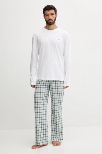 Bavlnené pyžamo Tommy Hilfiger biela farba, vzorovaná, UM0UM03663