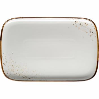 Mäser Obdĺžniková tácka Pintar White hnedé bodky 30 x 20 x 2 cm, L