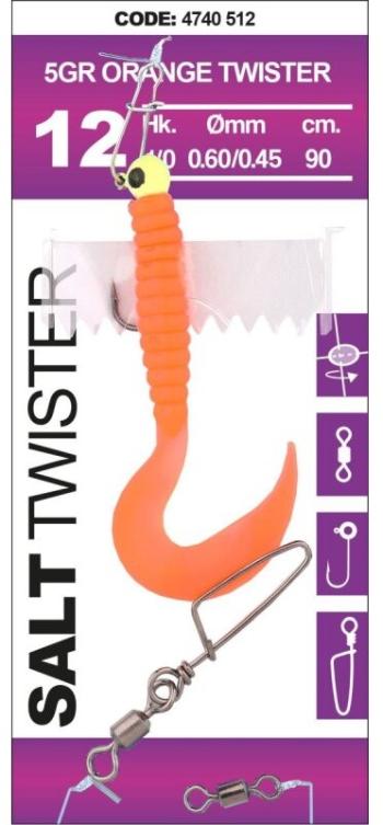 Spro návazec na tresky salt twister orange 90 cm - háček 1 hmotnost 3 g