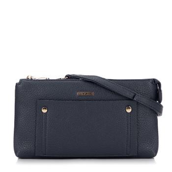 Dámska crossbody dvojkomorová s vreckom granátová 29-4Y-604-7