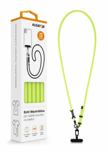Aligator Echt Machršňůra, univerzální šňůrka pro mobilní telefon, neonově zelená