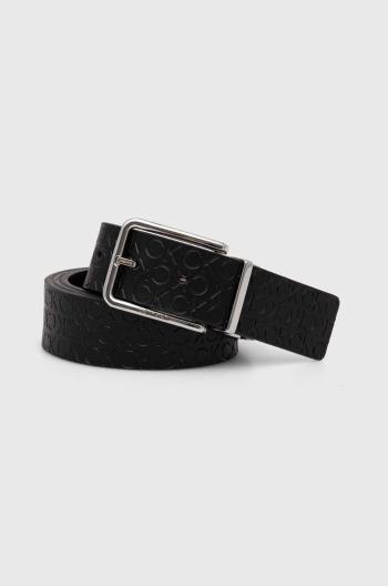 Obojstranný kožený opasok Calvin Klein pánsky, čierna farba, K50K511965