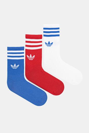 Ponožky adidas Originals 3-Stripes 3-pak biela farba, JZ4942