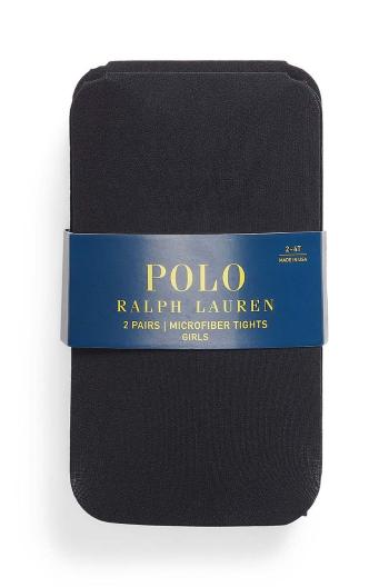 Detské pančuchy Polo Ralph Lauren 2-pak čierna farba