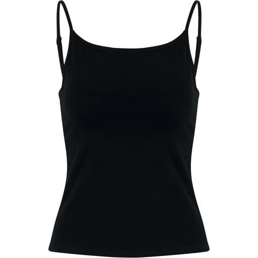 Build Your Brand Dámske tielko so špagetovými ramienkami - Čierna | XL