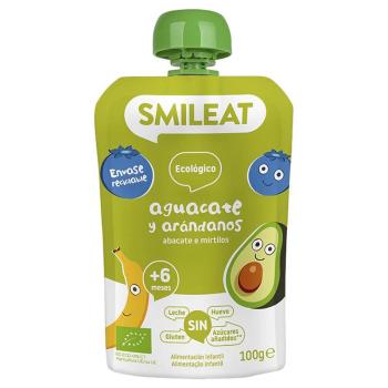 SMILEAT BIO vrecko jablko, banán, avokádo a čučoriedky 6M+ 100 g