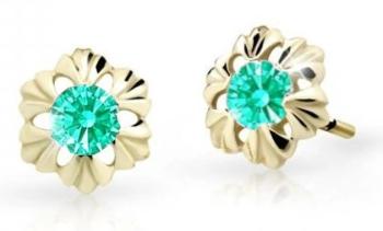 Cutie Jewellery Zlaté detské náušnice C2213-30-X-1 svetlo zelená