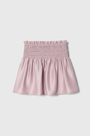 Dievčenská sukňa United Colors of Benetton fialová farba, mini, áčkový strih