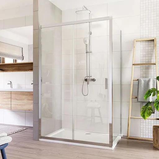 Mereo Sprchovací kút, Lima, obdĺžnik, zasúvací, 100x80 cm, chróm ALU, sklo Číre CK86413K