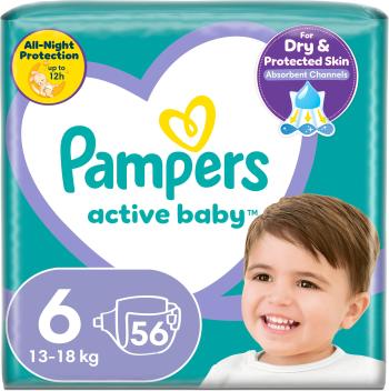 Eldobható pelenka PAMPERS Active Baby 6-os méret (56 db), 13-18 kg