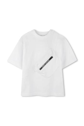 Detské bavlnené tričko Marc Jacobs biela farba, jednofarebné, W60449