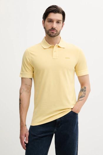 Bavlnené polo tričko BOSS Orange čierna farba, jednofarebné, 50507813