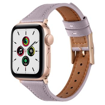 LEATHER Kožený remienok pre Apple Watch SE / SE 2022 / SE 2023 (44mm) fialový