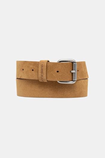 Semišový opasok Guess Jeans zelená farba, M5YZ18 L0WT0