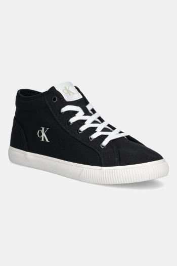 Tenisky Calvin Klein Jeans ESS VULC MID MG CANVAS čierna farba, YM0YM01210