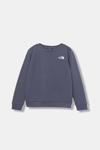 Detská mikina The North Face TEEN SIMPLE DOME CREW modrá farba, s potlačou, NF0A8AXYBTR1