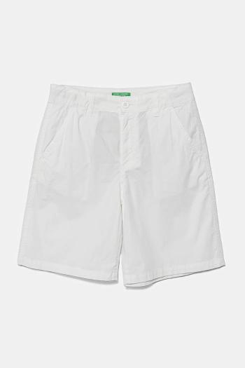 Detské bavlnené šortky United Colors of Benetton biela farba, nastaviteľný pás 4AC7C903O
