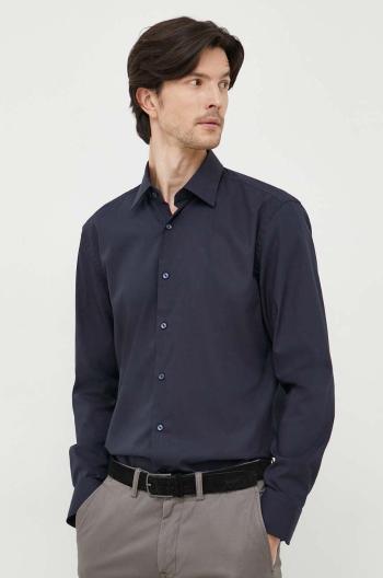 Košeľa BOSS pánska,tmavomodrá farba,slim,s klasickým golierom,50469345